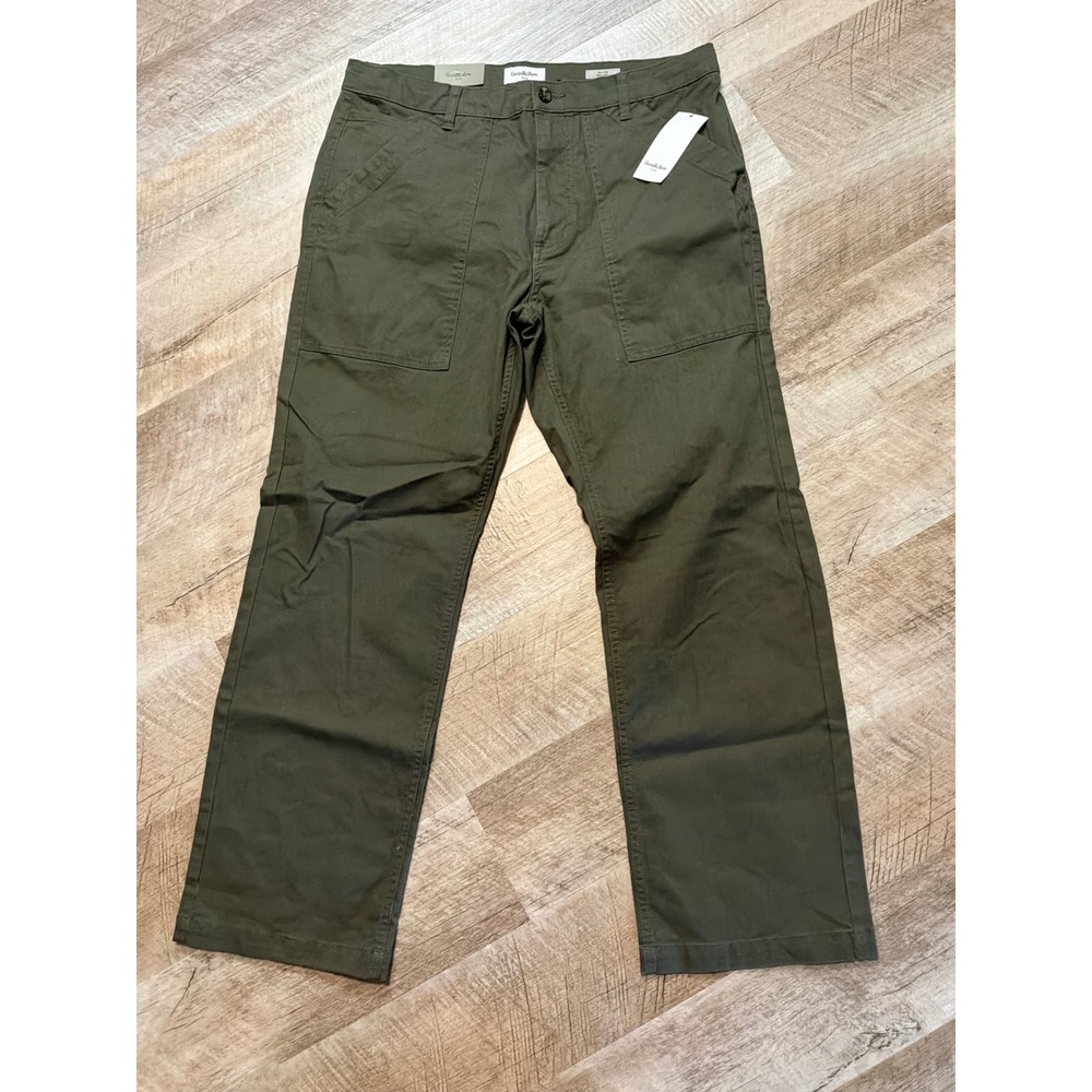 NWT Goodfellow Men's Utility Straight Leg Chino Pants Green 31x32